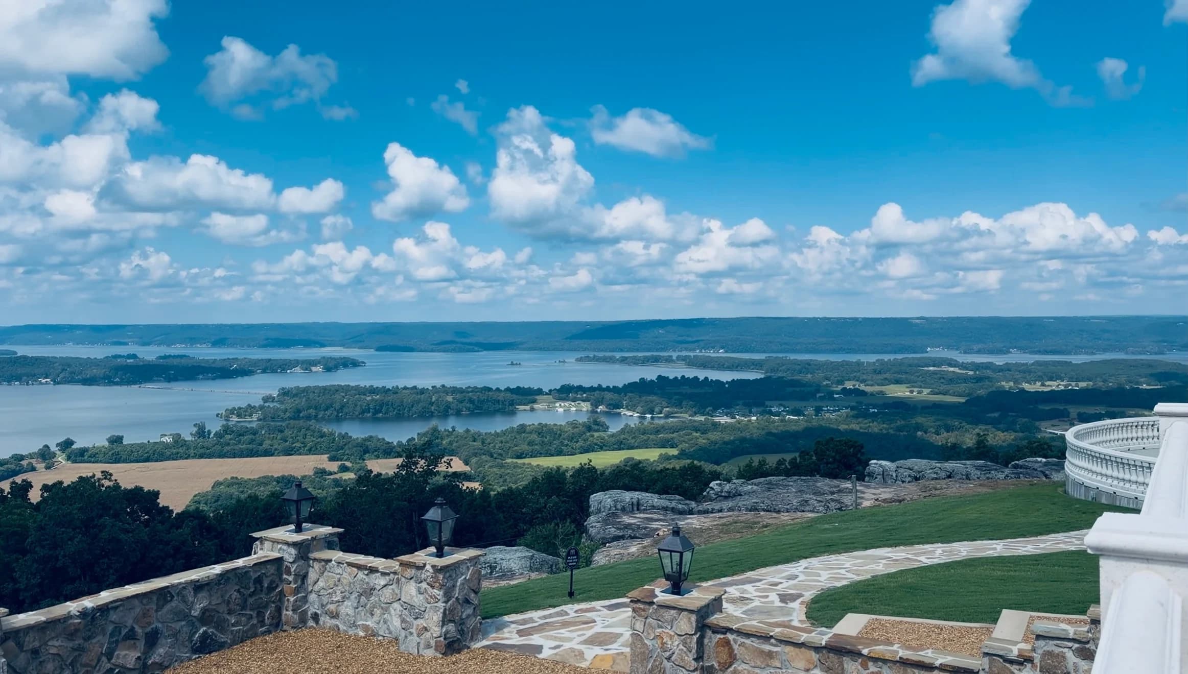 Stone Haven terrace overlooking the Tennessee River valley.
