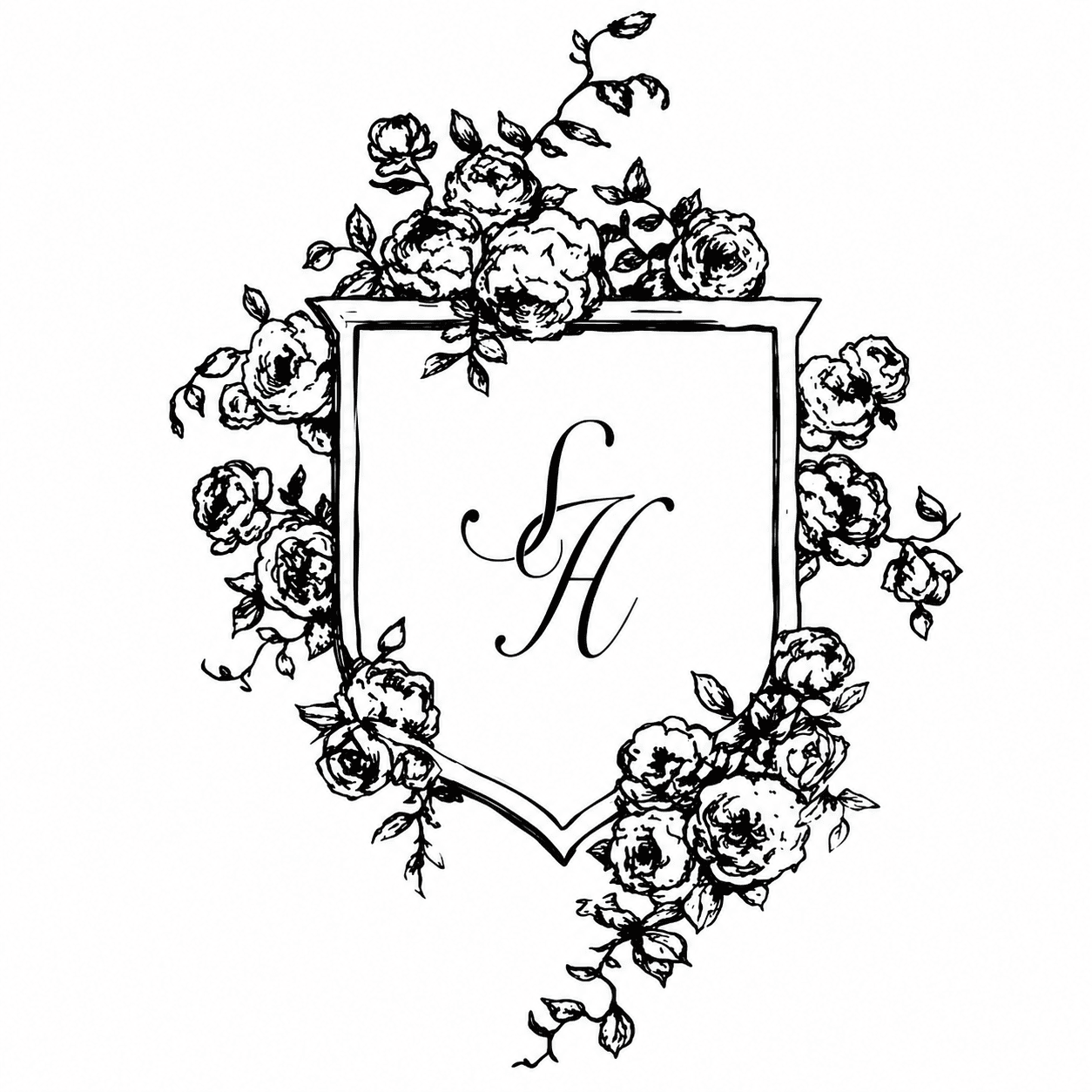 Stone Haven crest monogram with floral wreath.